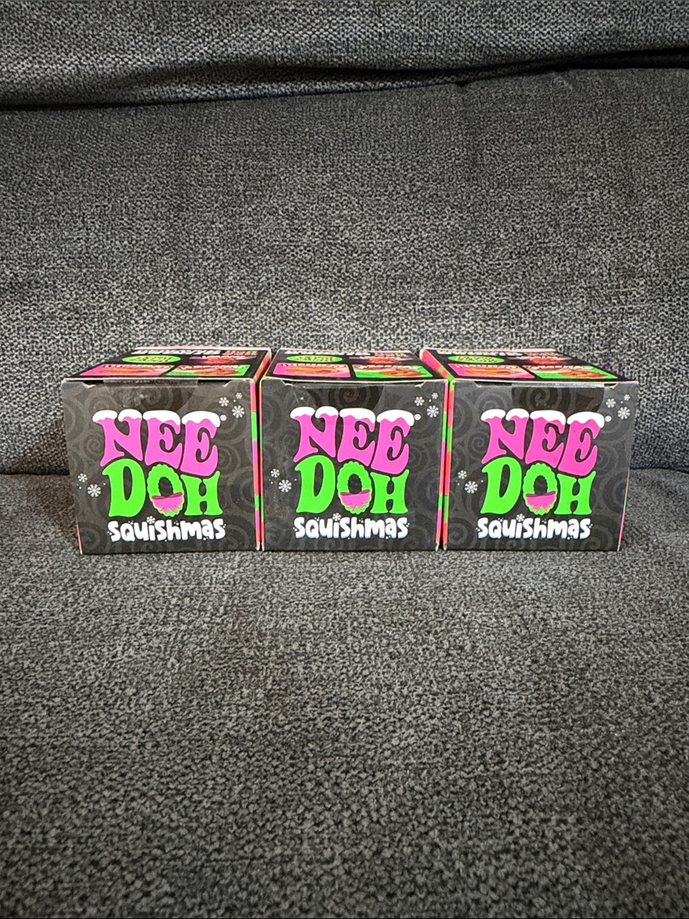 NeeDoh ULTRA RARE Ginger Glowman Squishmas Toy Orange with Pink, Green & Purple - Picture 5 of 9